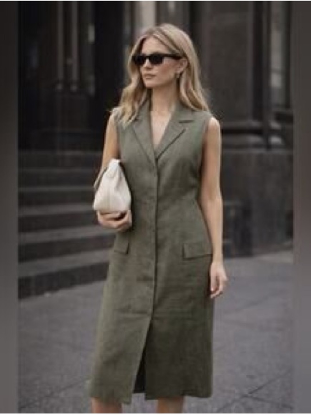 Ellen Tracy Olive Green Petite Blazer Dress